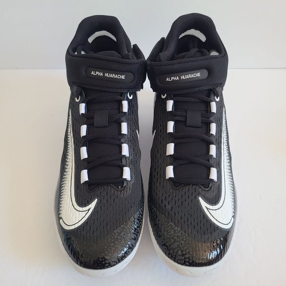 NEW Nike Alpha Huarache Elite 4 Mid Baseball Cleats DJ6520-011 Size 9.5 Black main image 3